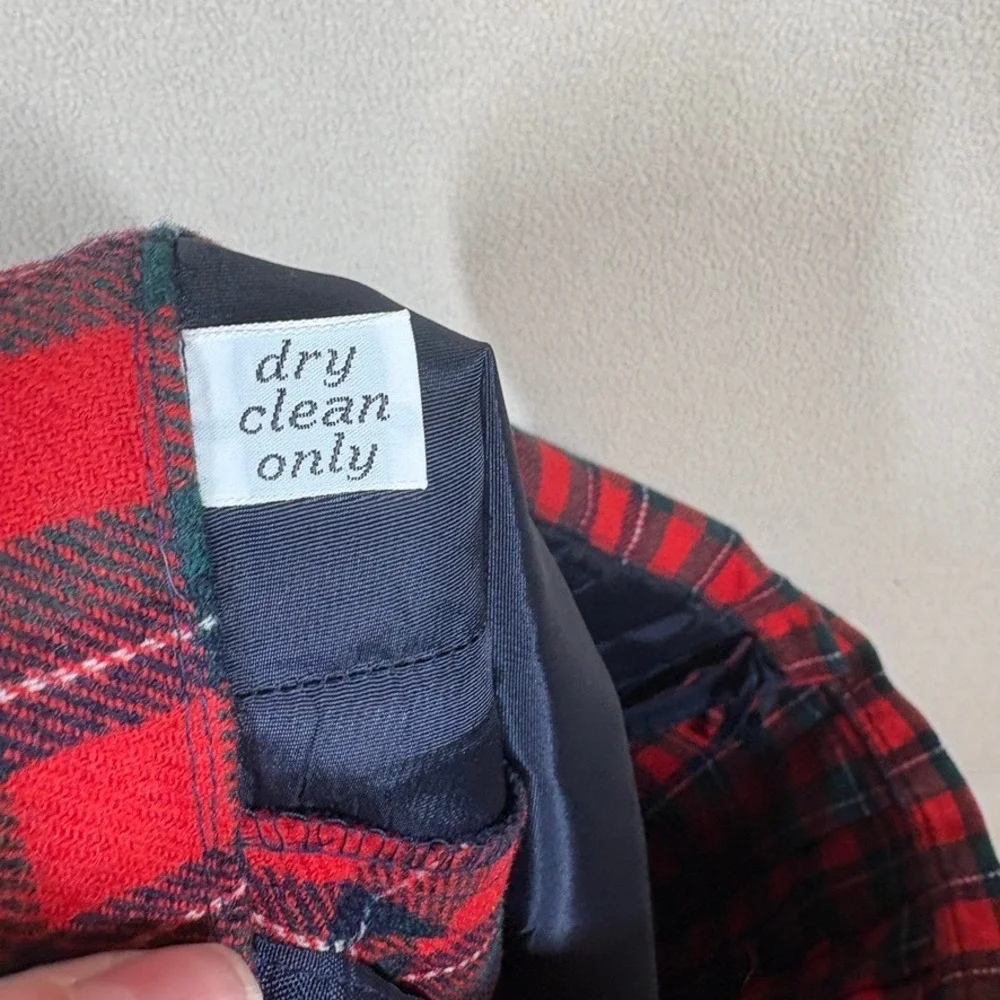 Vtg Pendleton Red Tartan Plaid Pleat Wool Skirt Sz 34‎ Holiday Festive Preppy